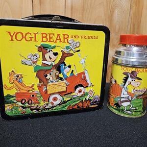 Vintage 1961 Yogi Bear and Friends Hanna-Barbera Metal Lunch Box & THERMOS